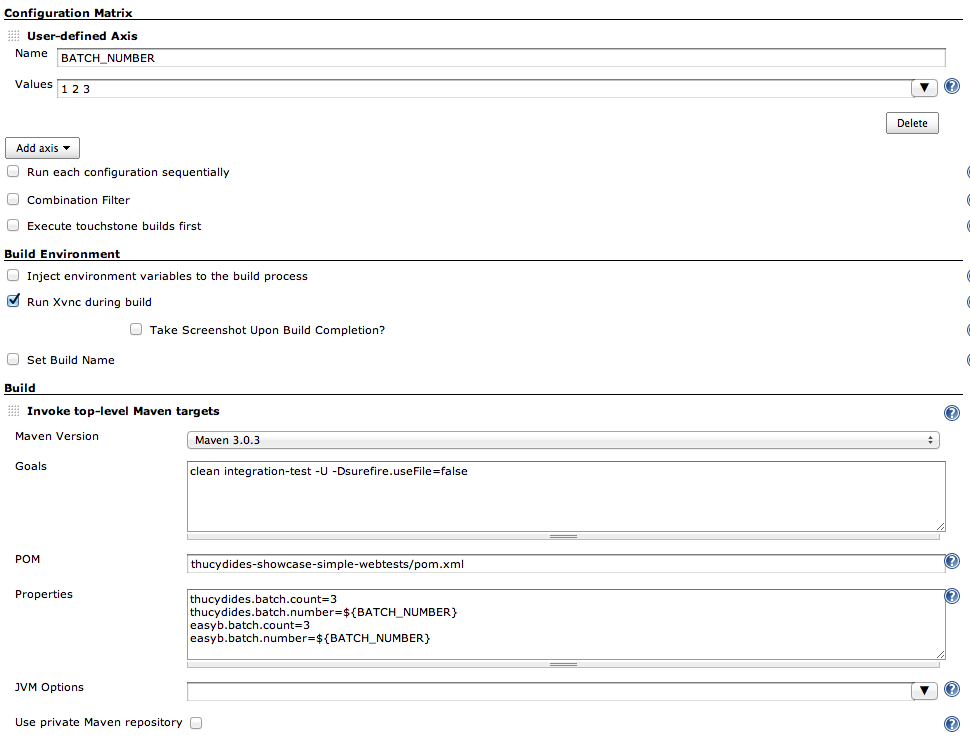 parallel webtests matrix build